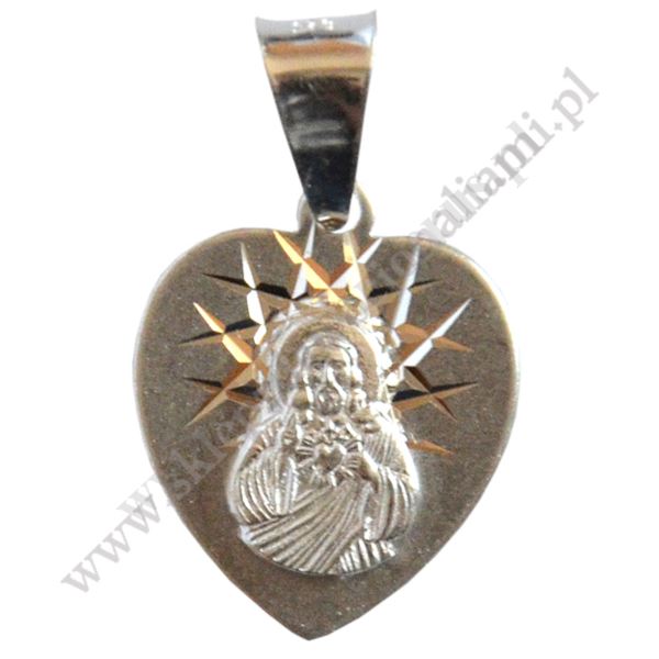 MEDALIK MATKI BOŻEJ SZKAPLERZNEJ I SERCE PANA JEZUSA - wys.2 cm - 50461