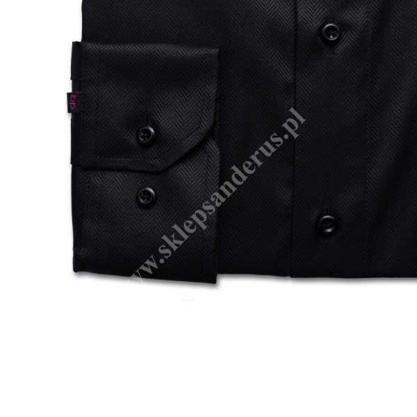 KOSZULA KAPŁAŃSKA - DŁUGI RĘKAW CZARNY - 100% BAWEŁNY