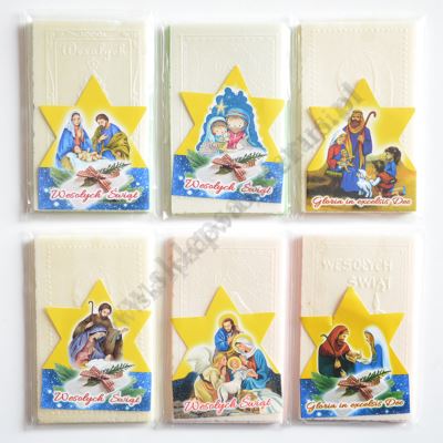 OPŁATKI WIGILIJNE - KOMPLET 3 MAŁE+1 KOLOR - FOLIJKA