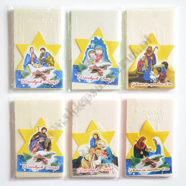 OPŁATKI WIGILIJNE - KOMPLET 3 MAŁE+1 KOLOR - FOLIJKA