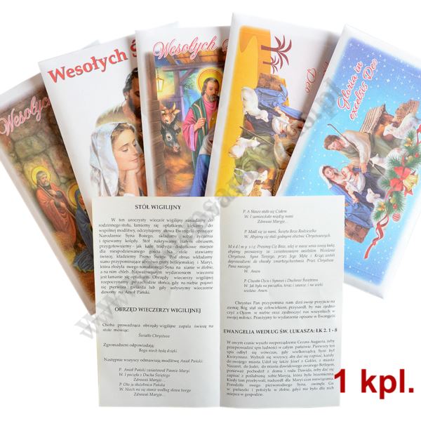 OPŁATKI WIGILIJNE - KOMPLET 3 DUŻE+2 MAŁE - KOPERTA + RYTUAŁ + FOLIJKA