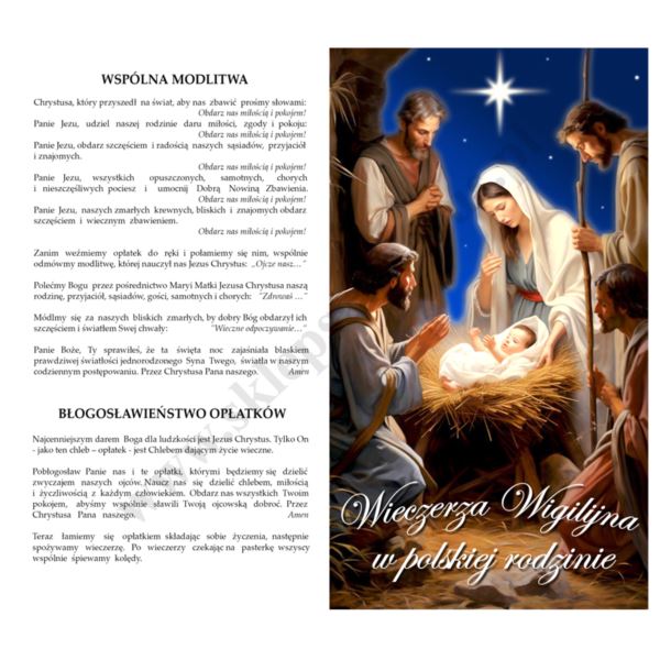 OPŁATKI WIGILIJNE - KOMPLET 3 DUŻE+2 MAŁE - KOPERTA + RYTUAŁ + FOLIJKA