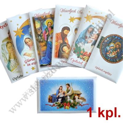 OPŁATKI WIGILIJNE - KOMPLET 3 DUŻE+2 MAŁE - KOPERTA