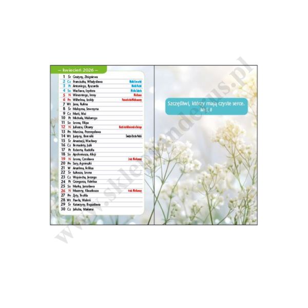 KALENDARZYK KIESZONKOWY SZCZĘŚCIE - DRZEWO - 2026