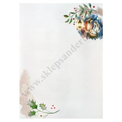 BOŻONARODZENIOWA PAPETERIA - format A4 - KPL.10 szt. - 84194
