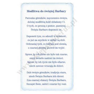 ŚWIĘTA BARBARA - obrazek 6.2 x 10.4 cm - paczka 100 szt. - 69384
