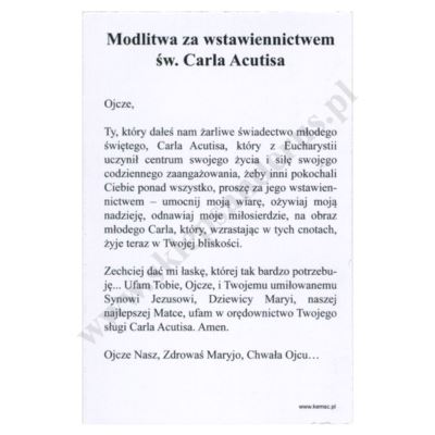 ŚW. CARLO ACUTIS - obrazek 6.5 x 10 cm - paczka 100 szt. - 3056