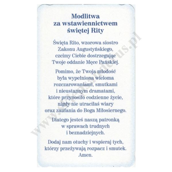 ŚWIĘTA RITA - obrazek 6.4 x 10.6 cm - paczka 100 szt. - 74504