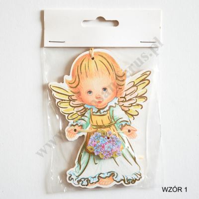 ZAWIESZKA ANIOŁEK - wys. 11.3 cm - mix wzorów - 4512