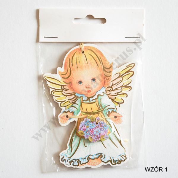 ZAWIESZKA ANIOŁEK - wys. 11.3 cm - mix wzorów - 4512