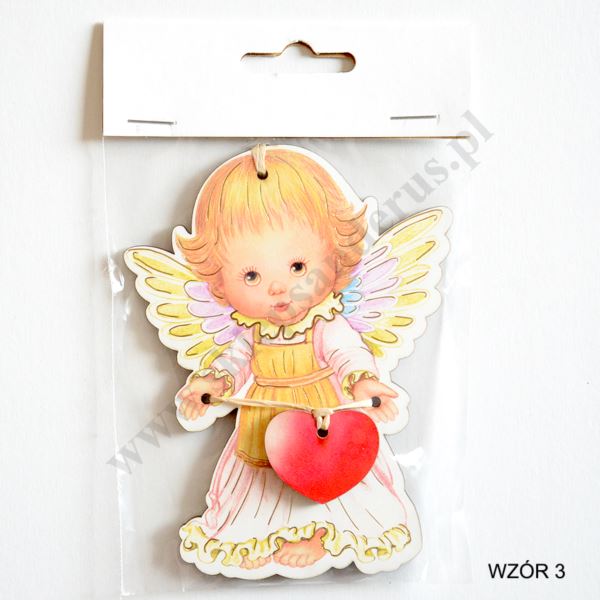 ZAWIESZKA ANIOŁEK - wys. 11.3 cm - mix wzorów - 4512