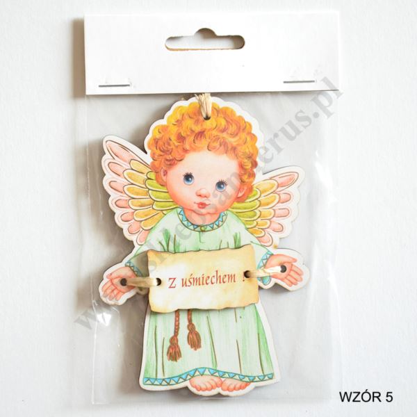 ZAWIESZKA ANIOŁEK - wys. 11.3 cm - mix wzorów - 4512