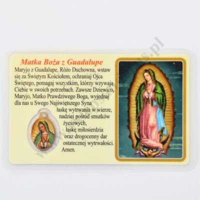 MEDALIK FOLIOWANY - MATKA BOŻA Z GUADALUPE - format 8.5 x 5.5 cm - 0177