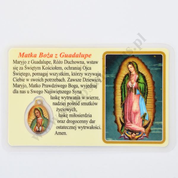MEDALIK FOLIOWANY - MATKA BOŻA Z GUADALUPE - format 8.5 x 5.5 cm - 0177