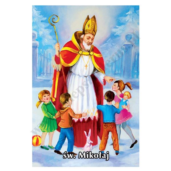 OBRAZEK ŚWIĘTEGO MIKOŁAJA - format 6.4 x 10 cm - PACZKA 100 szt. -  51194