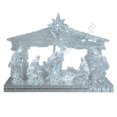 SZOPKA BETLEJEMSKA - podświetlana z pozytywką - wys. 21.5 cm - 87407