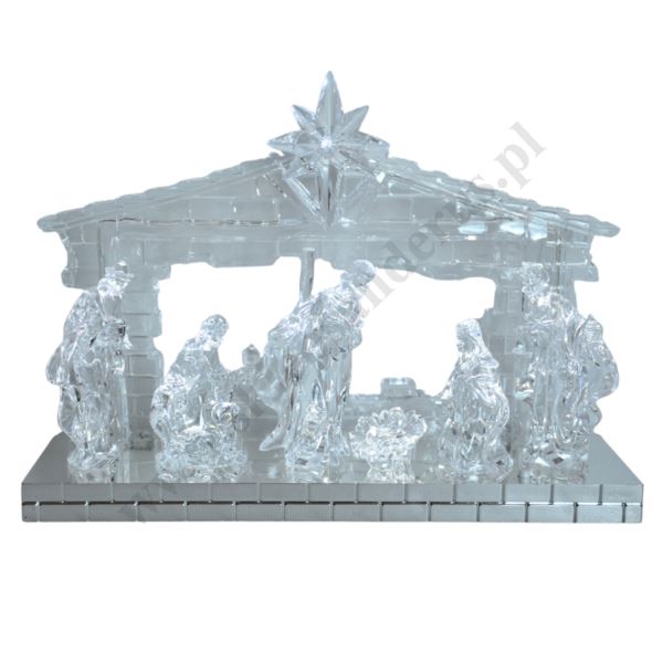 SZOPKA BETLEJEMSKA - podświetlana z pozytywką - wys. 21.5 cm - 87407