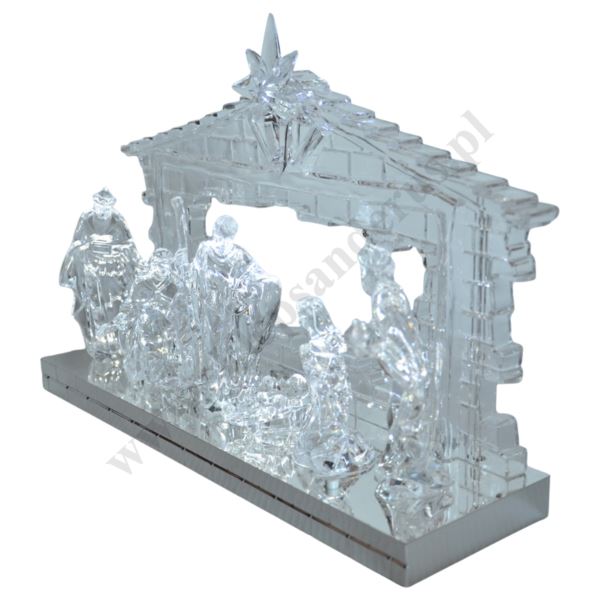 SZOPKA BETLEJEMSKA - podświetlana z pozytywką - wys. 21.5 cm - 87407