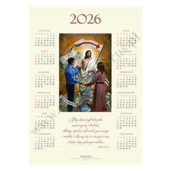 KALENDARZ PLAKATOWY NA ROK 2026 - format B2 - 56134