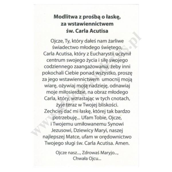 ŚW. CARLO ACUTIS - obrazek 6.5 x 10 cm - paczka 100 szt. - 76655
