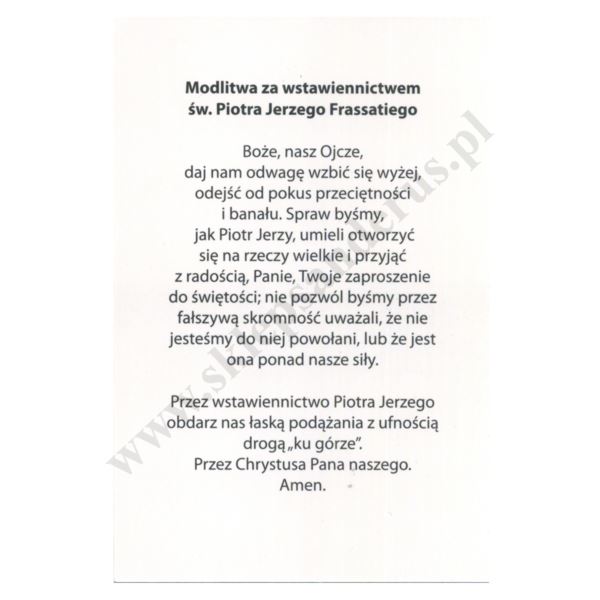 ŚW. PIOTR JERZY FRASSATI - obrazek 10 x 15 cm - POCZTÓWKA - paczka 100 szt. - 9556