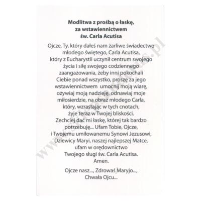 ŚW. CARLO ACUTIS - obrazek 10 x 15 cm - POCZTÓWKA - paczka 100 szt. - 83968