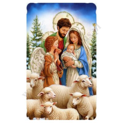 OBRAZEK KOLĘDOWY BROKAT - format 6.2 x 10.4 cm - PACZKA 100 szt. - 73345