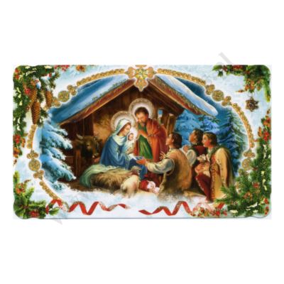 OBRAZEK KOLĘDOWY BROKAT - format 6.2 x 10.4 cm - PACZKA 100 szt. - 65475