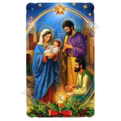 OBRAZEK KOLĘDOWY BROKAT - format 6.2 x 10.4 cm - PACZKA 100 szt. - 65476