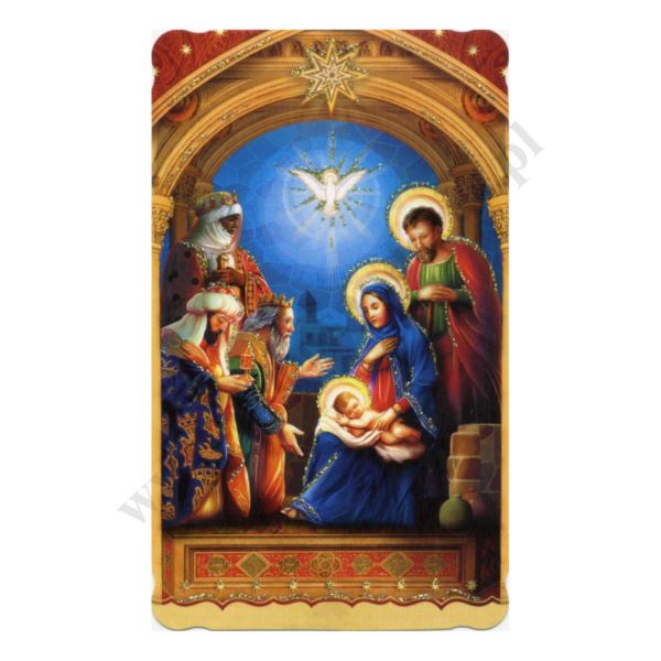 OBRAZEK KOLĘDOWY BROKAT - format 6.2 x 10.4 cm - PACZKA 100 szt. - 65443