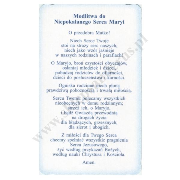 NIEPOKALANE SERCE MARYI- obrazek 6.2 x 10.4 cm - paczka 100 szt. - 73343