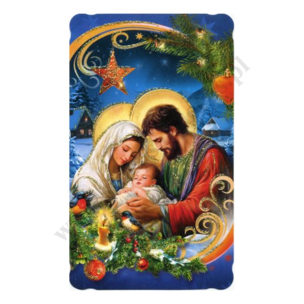 OBRAZEK KOLĘDOWY BROKAT - format 6.2 x 10.4 cm - PACZKA 100 szt. - 65446