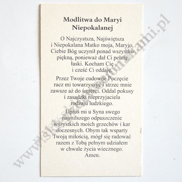 MATKA BOŻA NIEPOKALANA - obrazek 6.5 x 11 cm - 87056