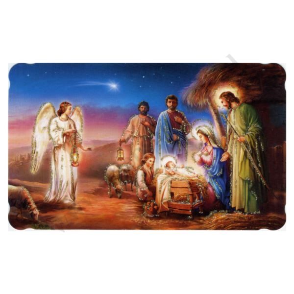 OBRAZEK KOLĘDOWY BROKAT - format 10.4 x 6.2 cm - PACZKA 100 szt. - 80289