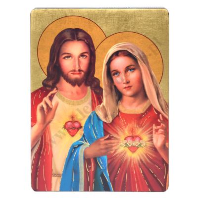 SERCE JEZUSA I SERCE MATKI BOŻEJ - ikona 12 x 16.5 cm - 51546