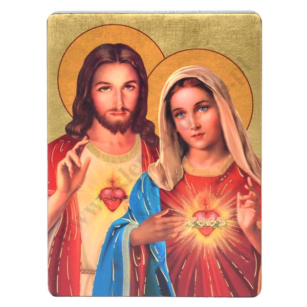 SERCE JEZUSA I SERCE MATKI BOŻEJ - ikona 12 x 16.5 cm - 51546