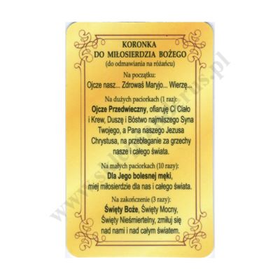 MIŁOSIERDZIE BOŻE - obrazek złocony 5 x 8 cm - paczka 100 szt. - 79312