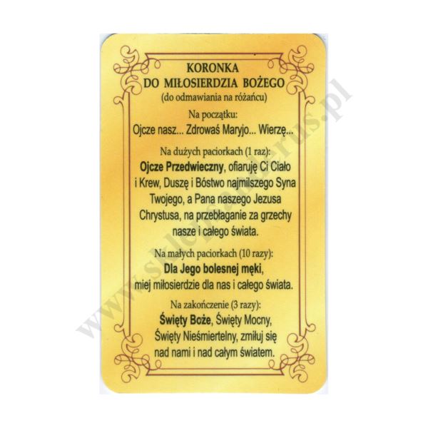 MIŁOSIERDZIE BOŻE - obrazek złocony 5 x 8 cm - paczka 100 szt. - 79312