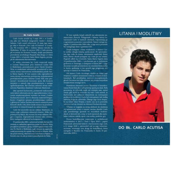 LITANIA I MODLITWY DO BŁ. CARLO ACUTISA - folder - 66797