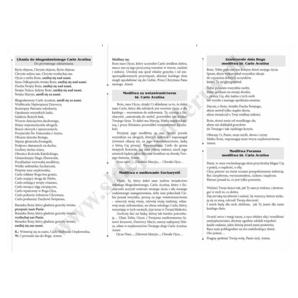 LITANIA I MODLITWY DO BŁ. CARLO ACUTISA - folder - 66797