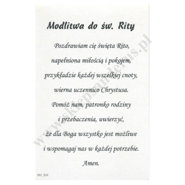 ŚWIETA RITA - obrazek 6.5 x 10 cm - paczka 100 szt. - 75699