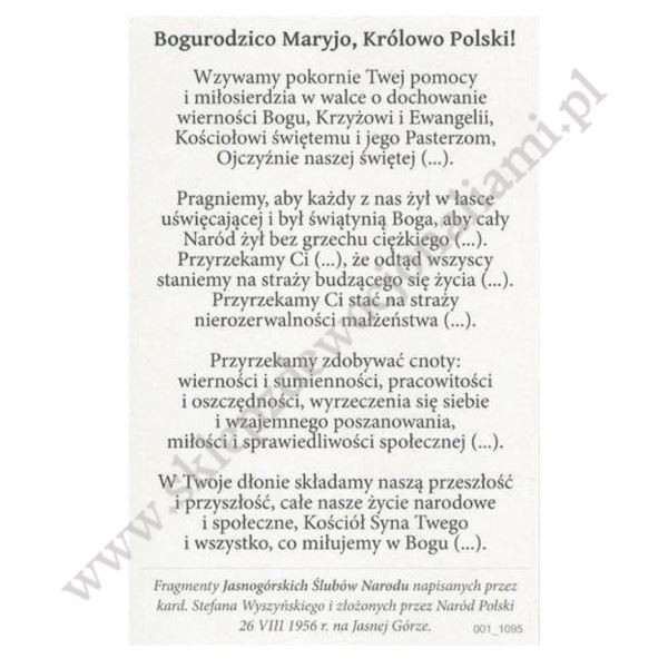 KARD. STEFAN WYSZYŃSKI - OBRAZEK - 100 SZT. - 88048