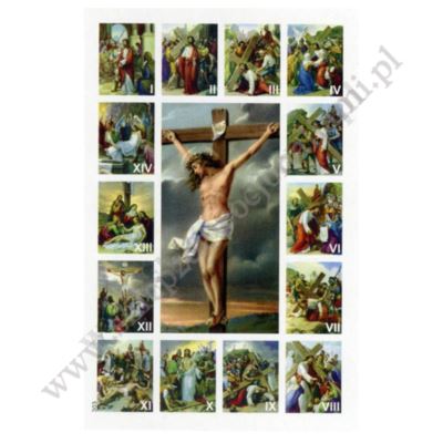 STACJE DROGI KRZYŻOWEJ - obrazek 6.5 x 10 cm - paczka 100 szt. - 67554