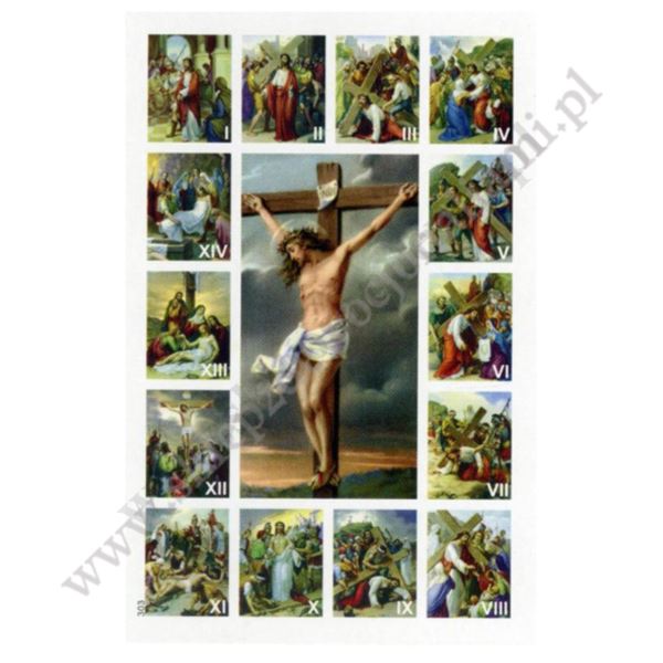 STACJE DROGI KRZYŻOWEJ - obrazek 6.5 x 10 cm - paczka 100 szt. - 67554