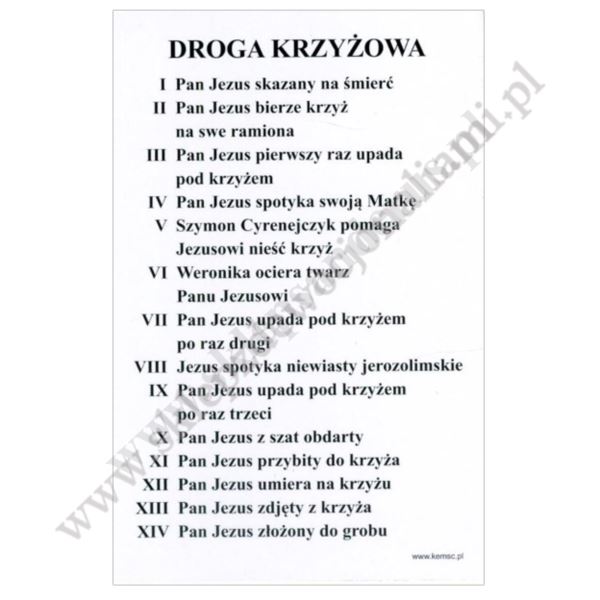 STACJE DROGI KRZYŻOWEJ - obrazek 6.5 x 10 cm - paczka 100 szt. - 67554