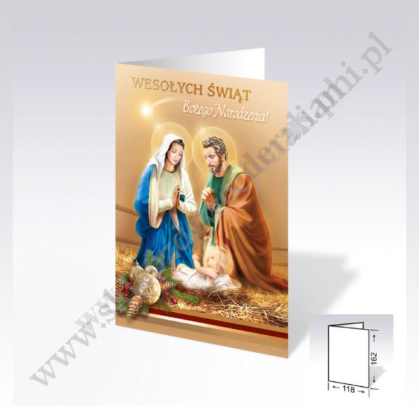 KARTKA SKŁADANA BOŻE NARODZENIE Z KOPERTĄ B6BR