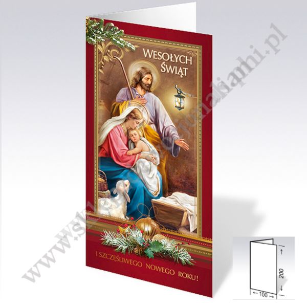 KARTKA SKŁADANA BOŻE NARODZENIE DL