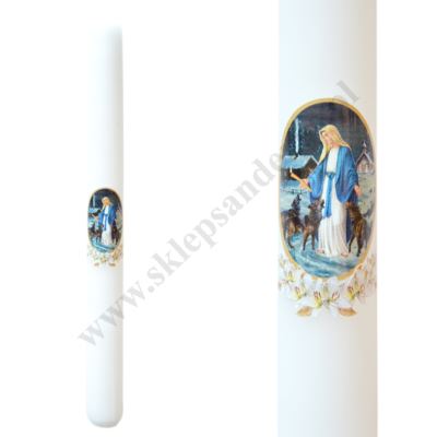 GROMNICA PARAFINOWA BIAŁA Z NAKLEJKĄ - 30/3 - mix wzorów - 60144