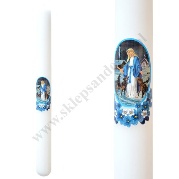 GROMNICA PARAFINOWA BIAŁA Z NAKLEJKĄ - 30/3 - mix wzorów - 60144