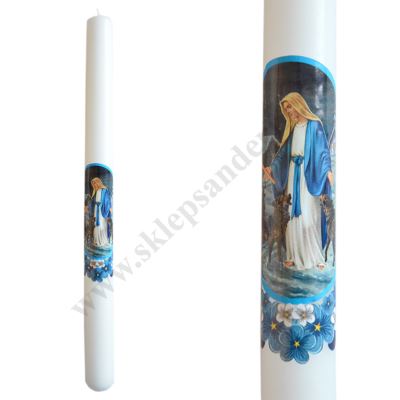 GROMNICA PARAFINOWA BIAŁA Z NAKLEJKĄ - 40/3 - mix wzorów - 60135